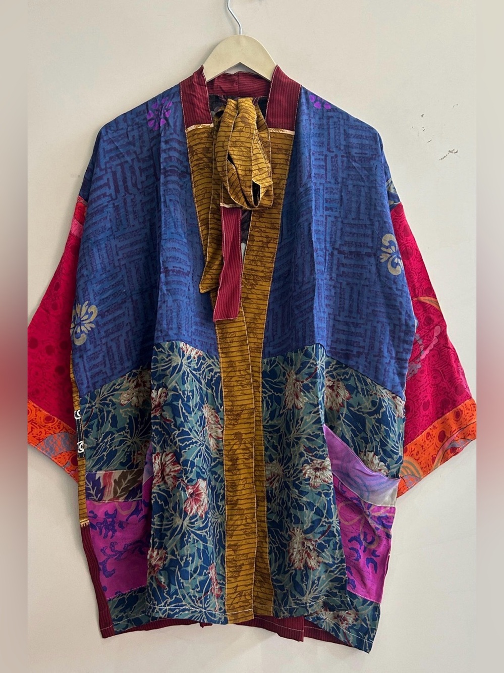 New Recycled Saree Silky Kimono OS
